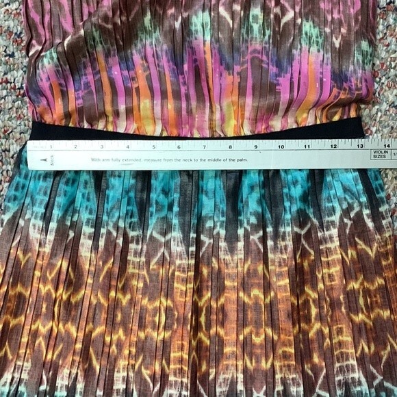 BCBGMaxAzria Taja Pleated Multicolored Batik Print Strapless Mini Dress Size S - Picture 11 of 12